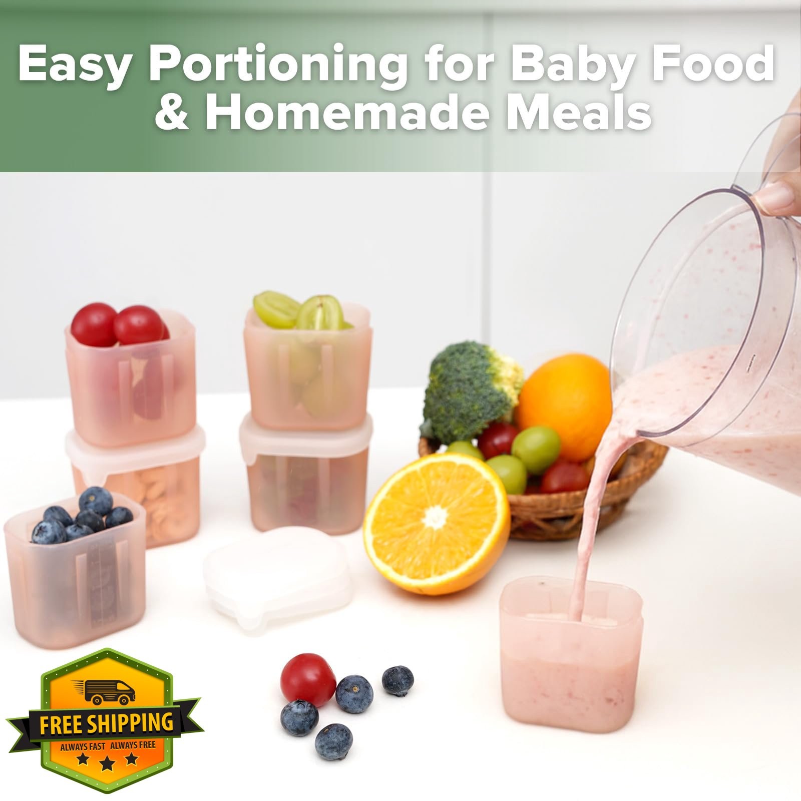 haakaa Mini Meal Containers Blush 3oz 6 Pack