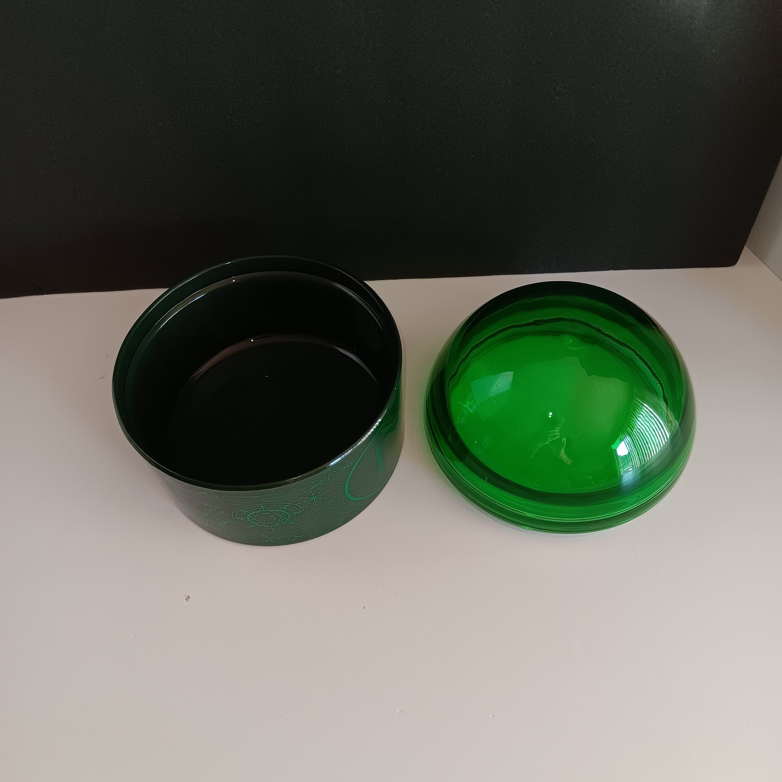 2024 “Wicked” Green Glass & Ceramic Dome Lid Container By Target. New.