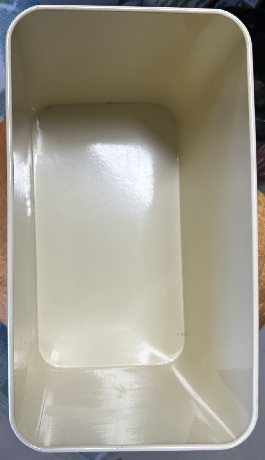 Cooler Kitchen Vertical Bread Box Bamboo Cutting Board Lid Cream Metal