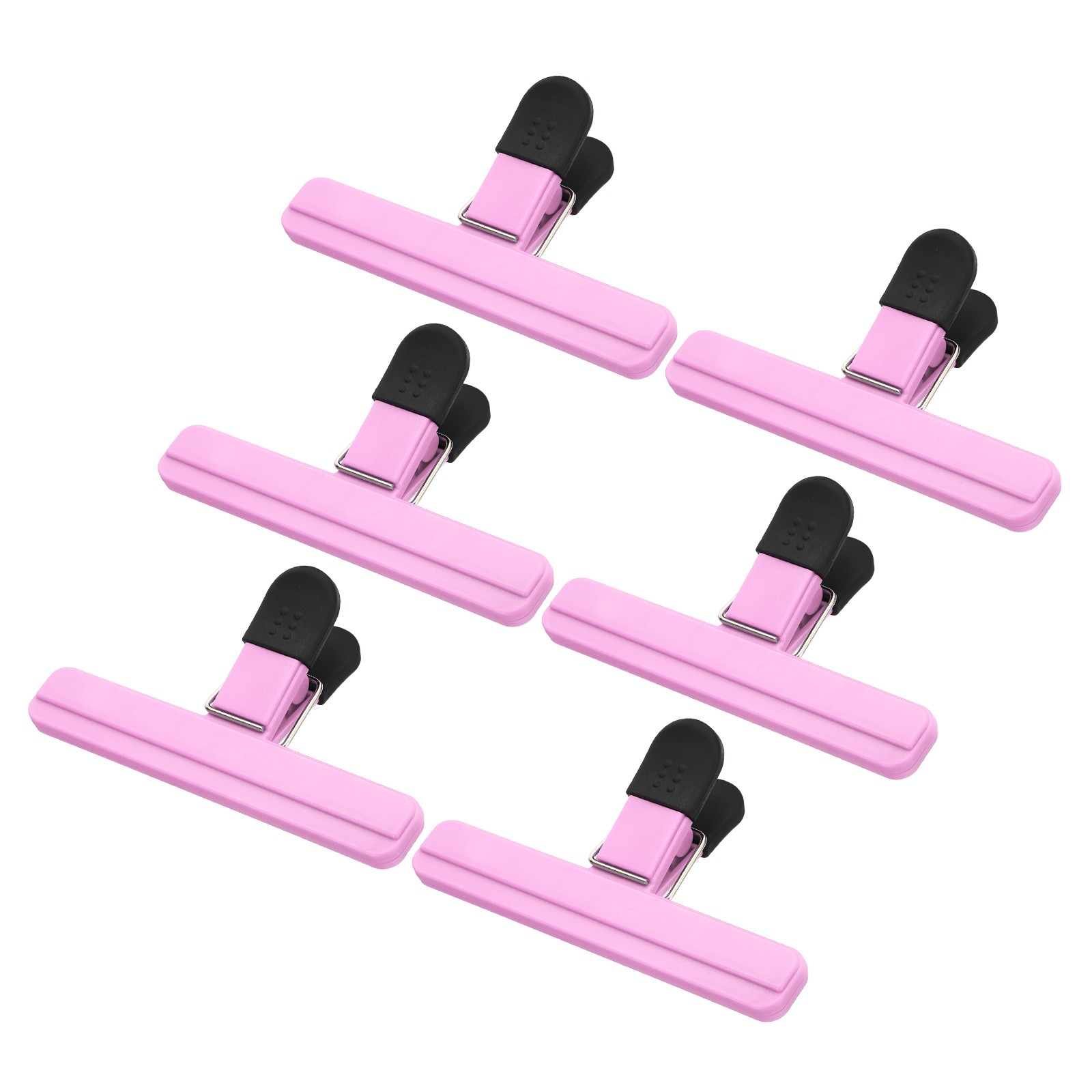5.91 x 3.35 Inch Chip Clips, 6Pcs Large Plastic Bag Clips, Pink
