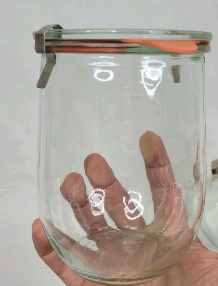 Weck Jars Large Tulip Jars 1 Liter (2 Jars) , WE-745 Yogurt Sourdough Ferment