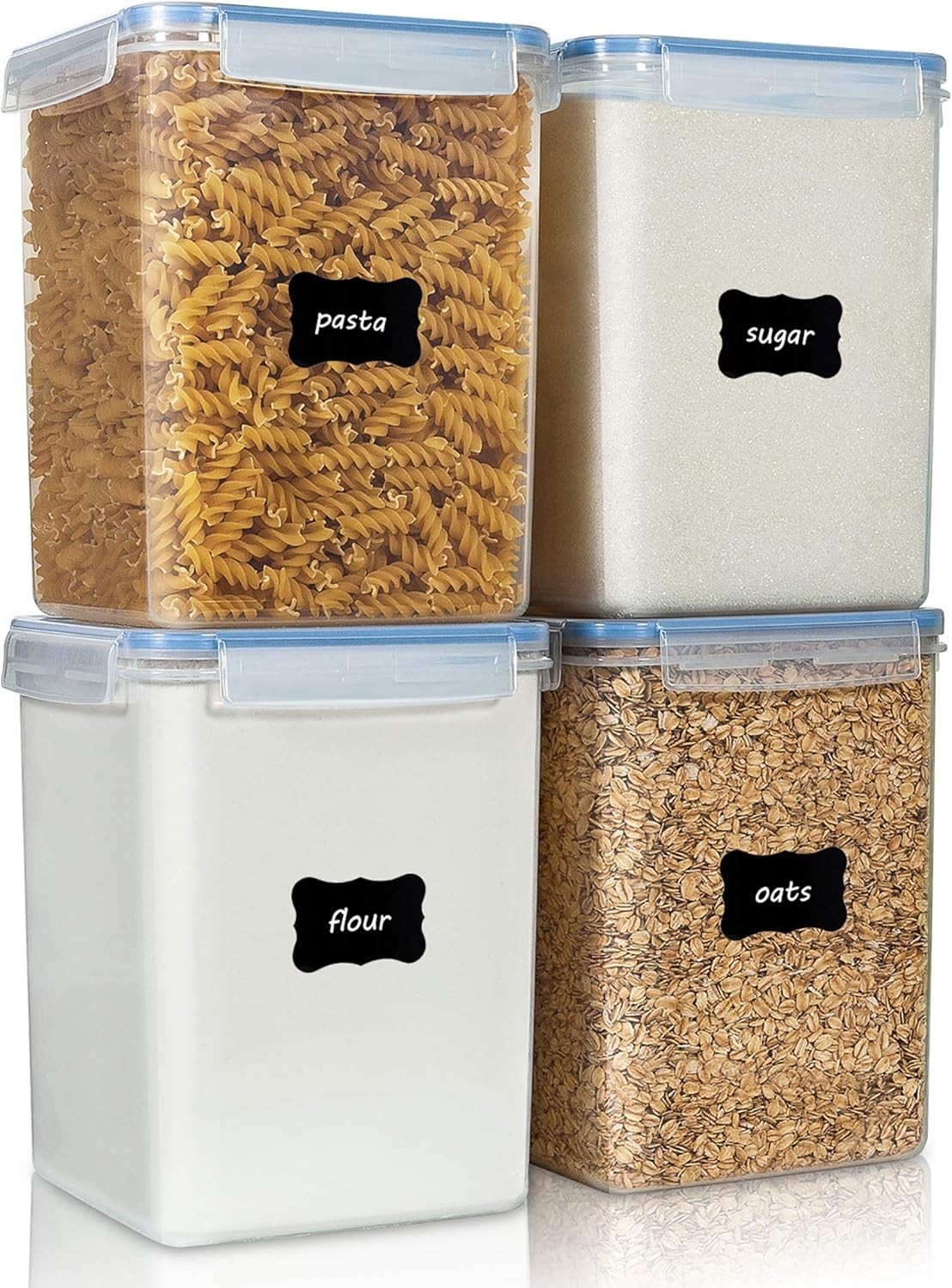 Elegant 5.2L BPA-Free Food Storage Containers – 4-Piece Airtight Canister Set