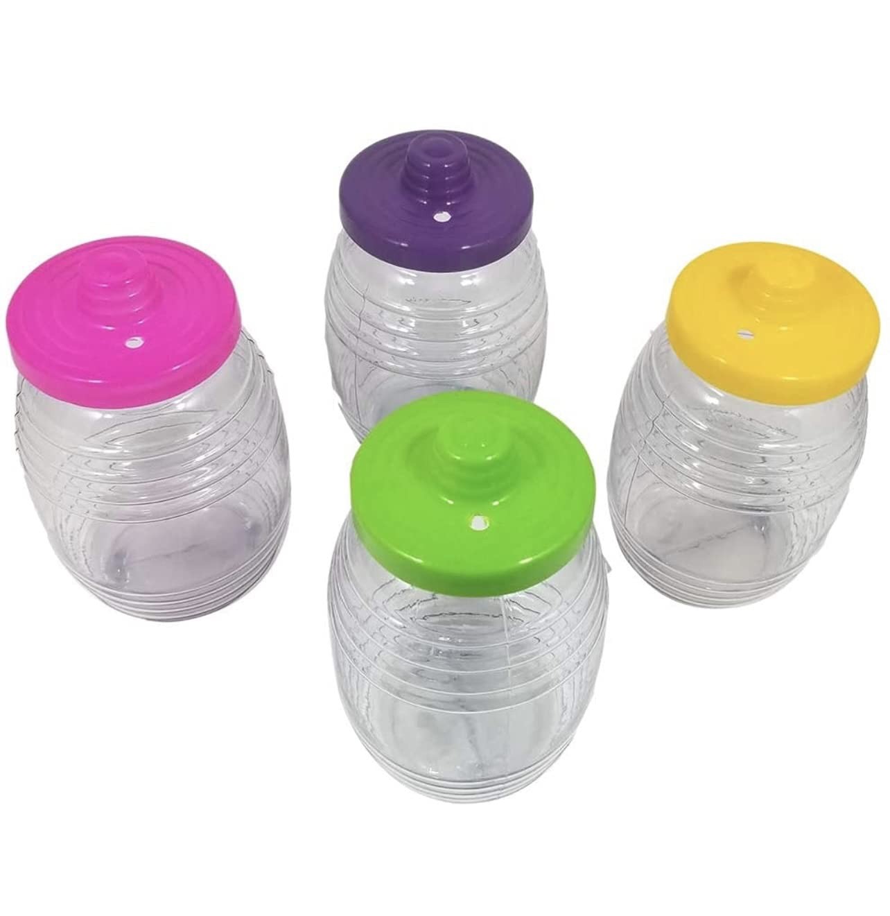 Set of 4 Vitroleros Aguas Frescas Plastic Barrilito Barrel 32oz Party Favor