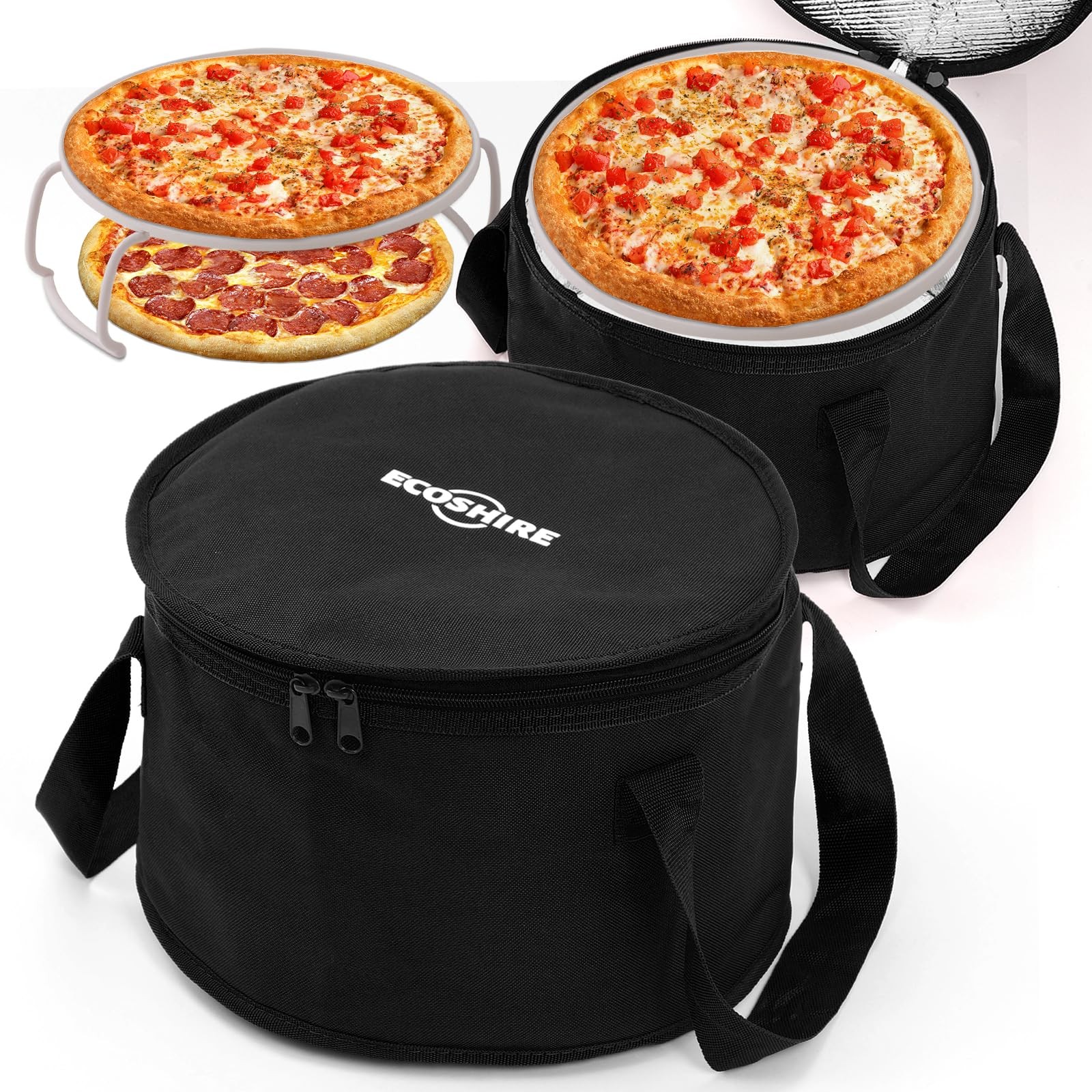 2-Piece Round Pie Carrier Set 11×7 Insulated Casserole Carrier Cooler Bag