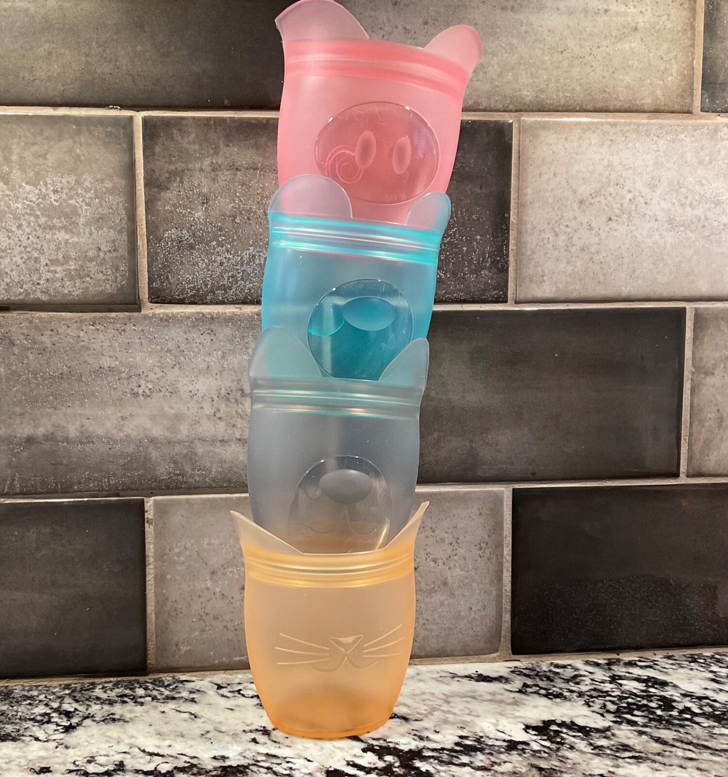ZIP TOP Baby Snack Containers 4oz (MULTICOLOR) 100% Platinum Silicone 4PK