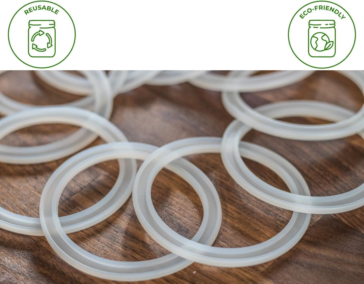 10 Pack Wide Mouth Platinum Silicone Sealing Rings Gaskets for Leak Proof Mason
