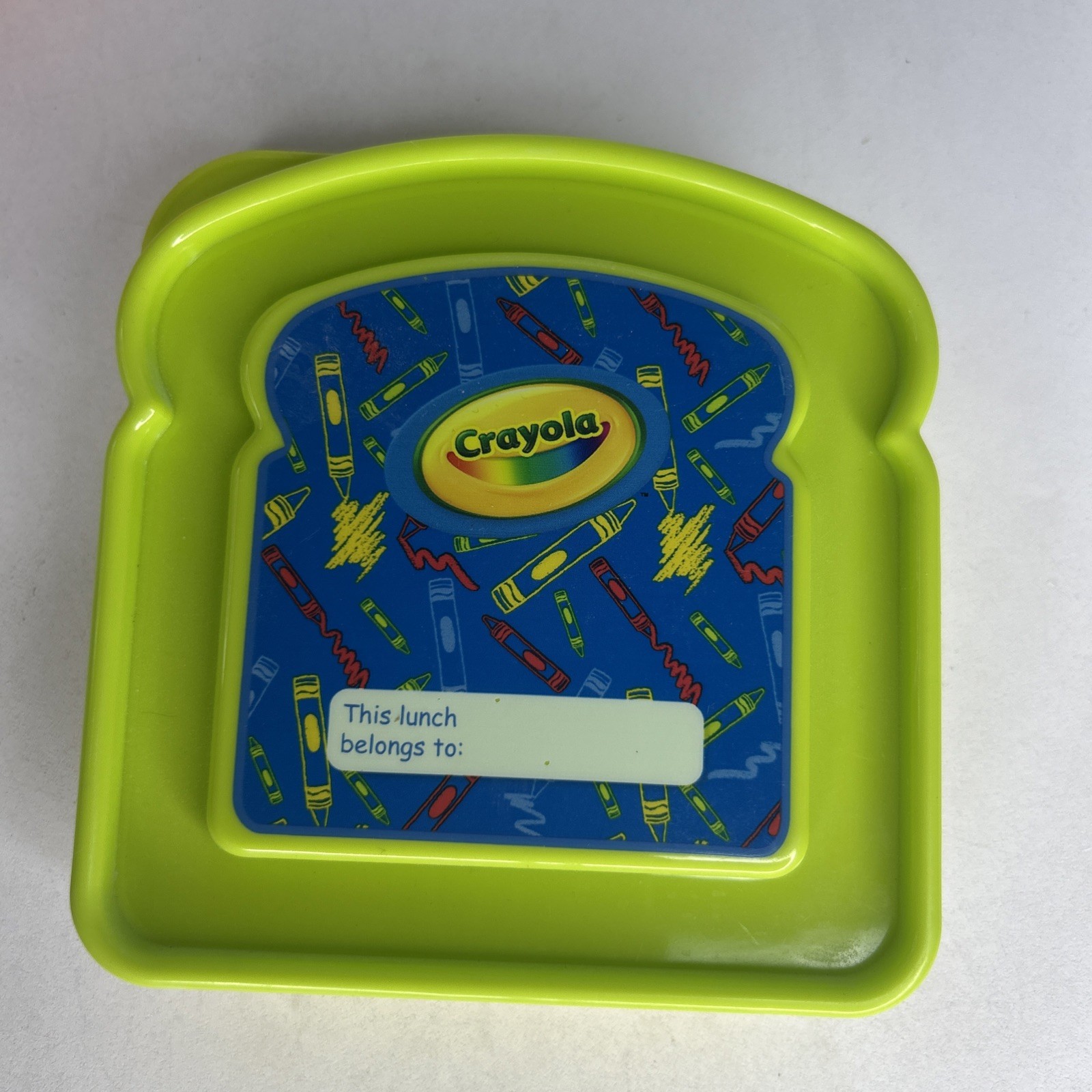 2 Crayola Sandwich Snack Packer Container Set Box Orange Green Yellow Lunch 2010