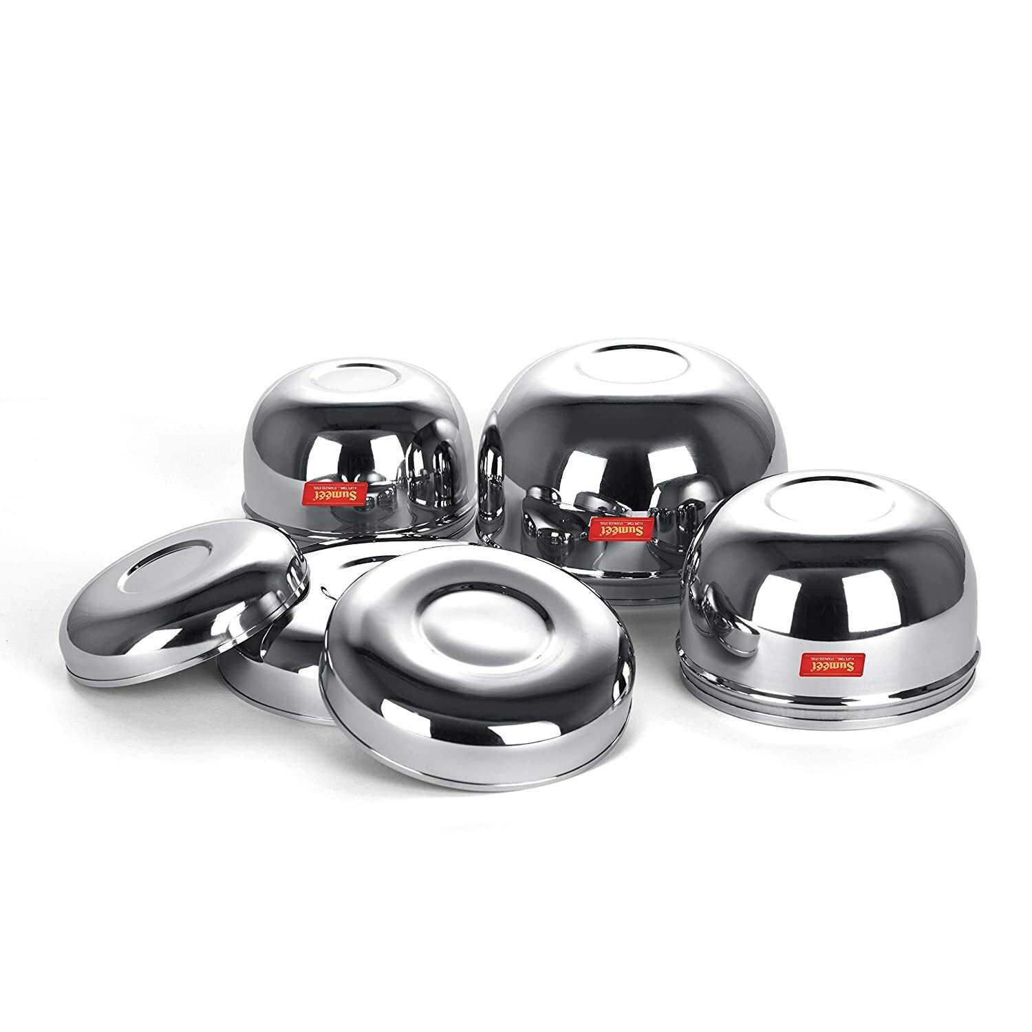 Stainless Steel Heavy Gauge Mirror Finish Storage Containers, Set of 3Pcs