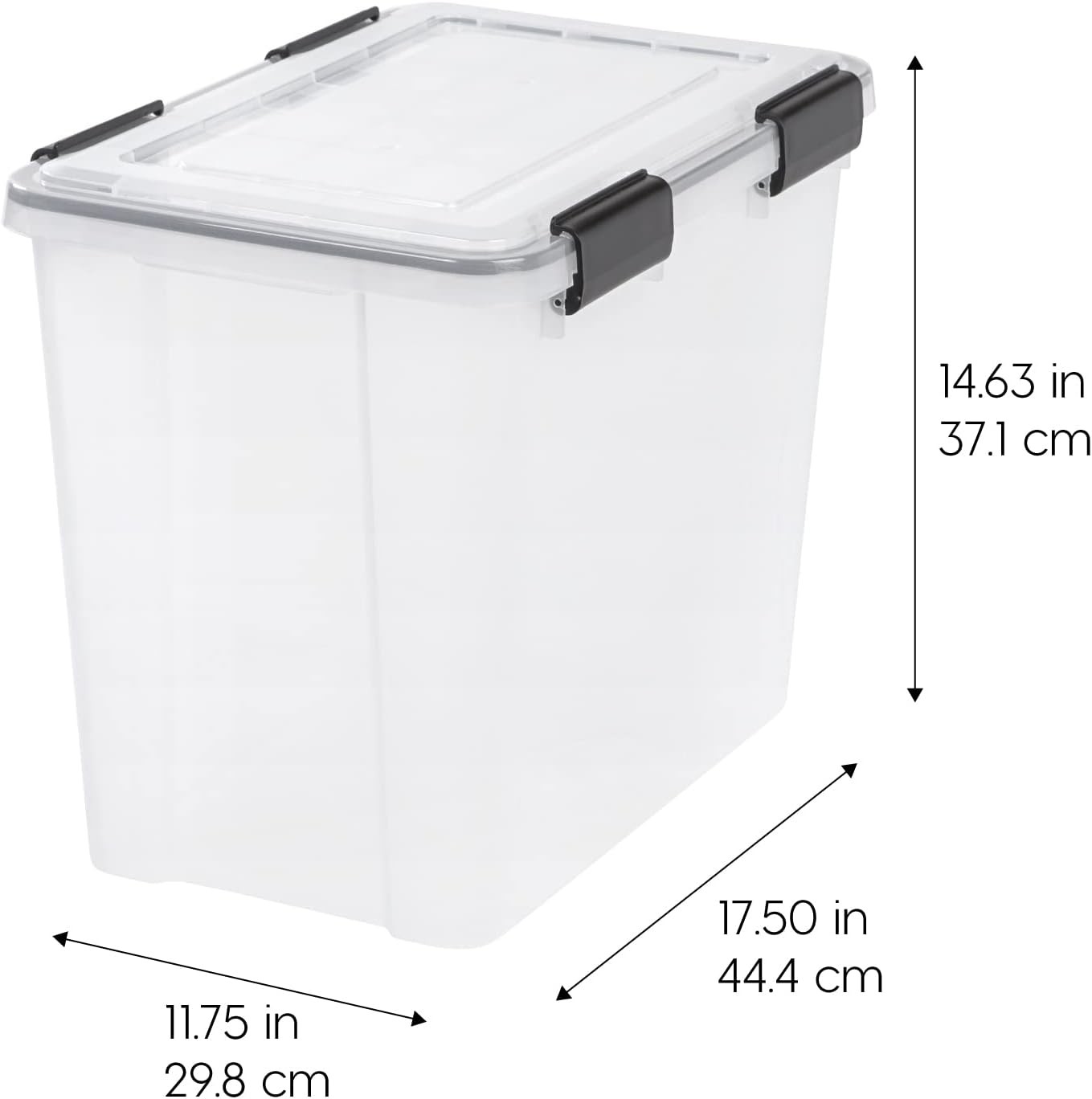 IRIS USA WeatherPro 32 Qt Storage Bins W/ Lids 4 Pack BPA-Free Plastic Gasket