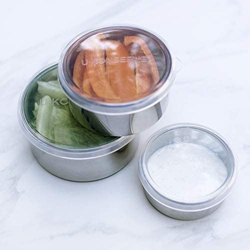 Stainless Steel Round Food Storage Bento Container, Leak Proof Silicone Lid D…