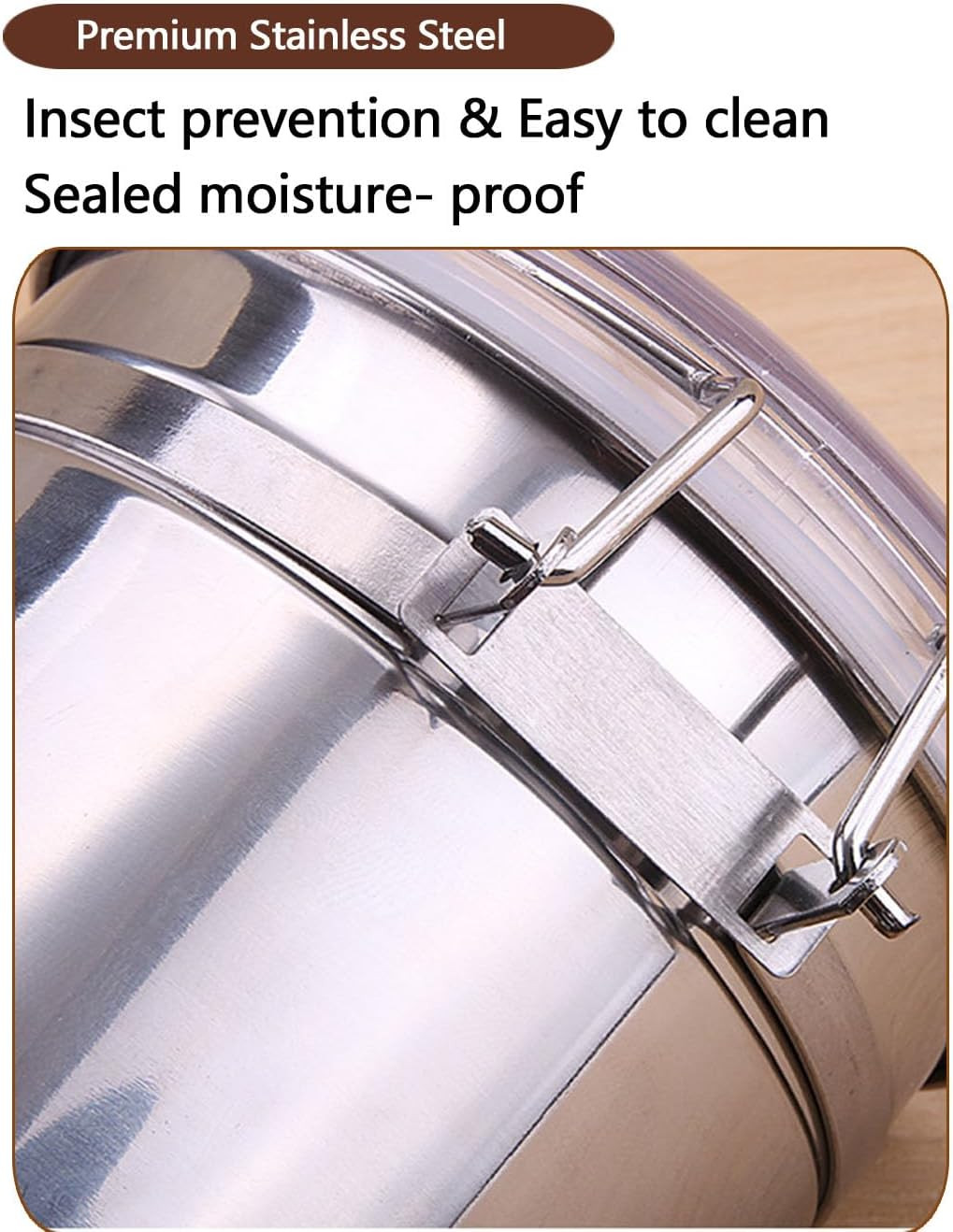 Stainless Steel Food Container with Clear Lids Airtight Container Stackable Smal