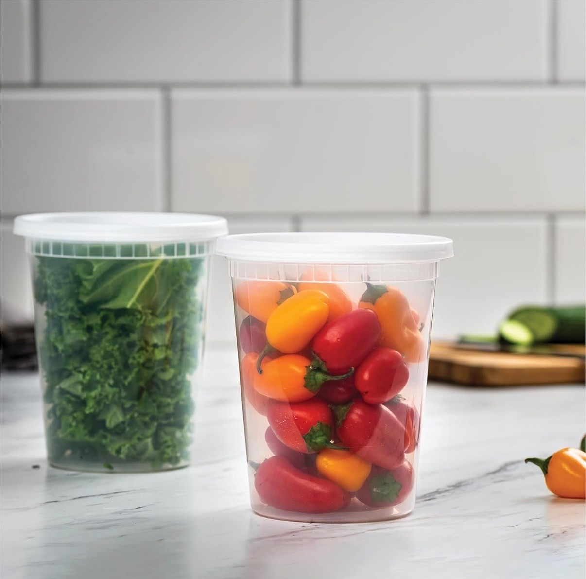 Stack Man 32 oz Deli Containers w/ Lids 48 Sets BPA Free Leakproof New