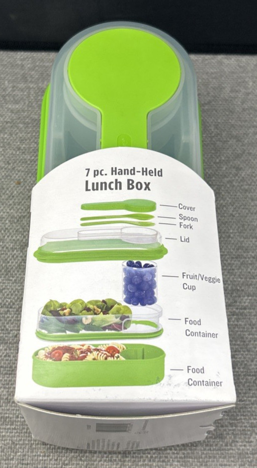 Progressive Prep Solutions On-the-Go Hand-Held Lunch Box Container Green New