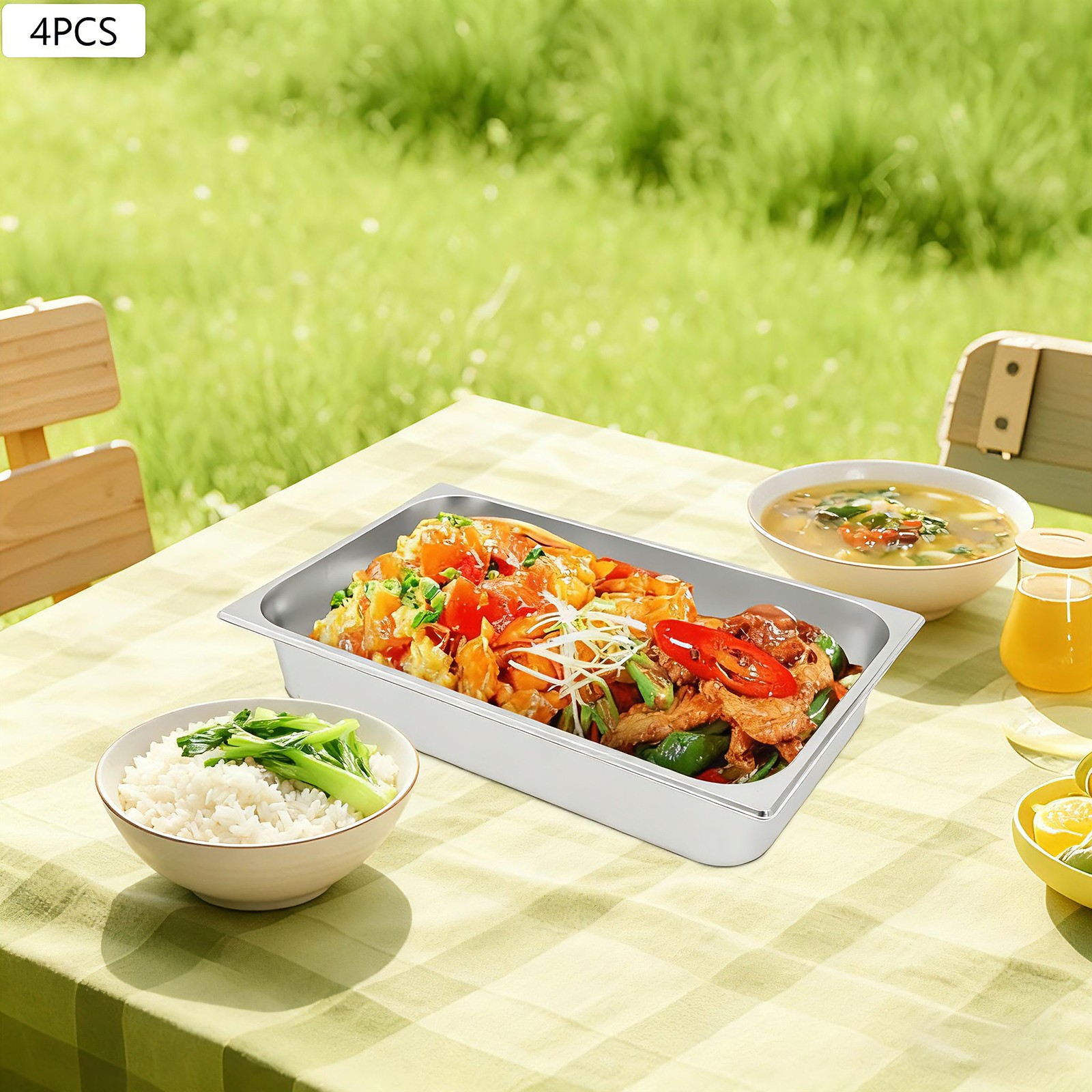 Food Pan with Lid Steam Table Pan Stainless Steel Steam Table Pan