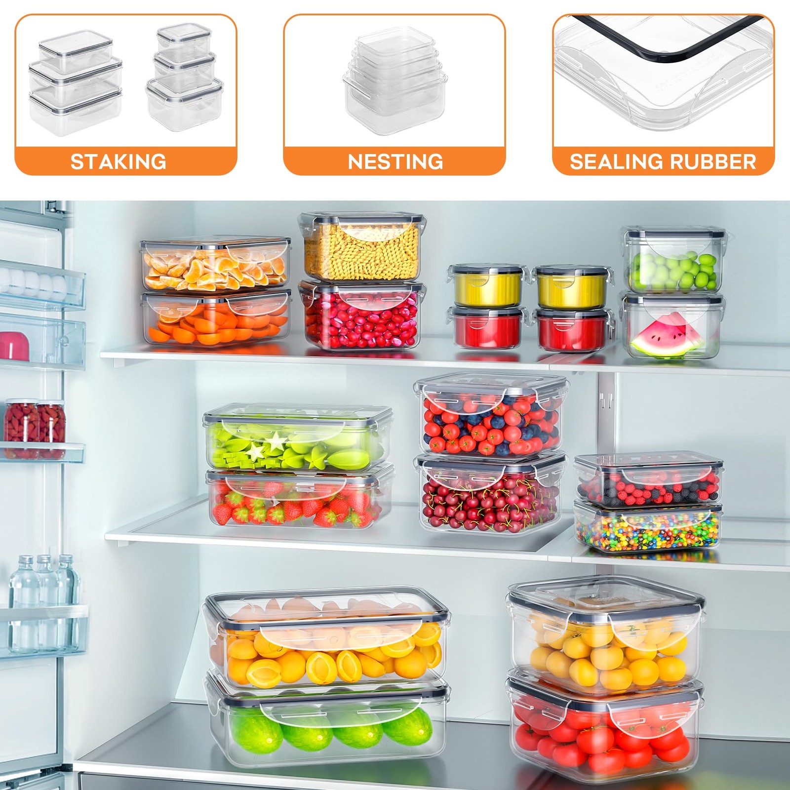 40 PCS Food Storage Containers with Lids Airtight (20 Containers & 20 Lids), …