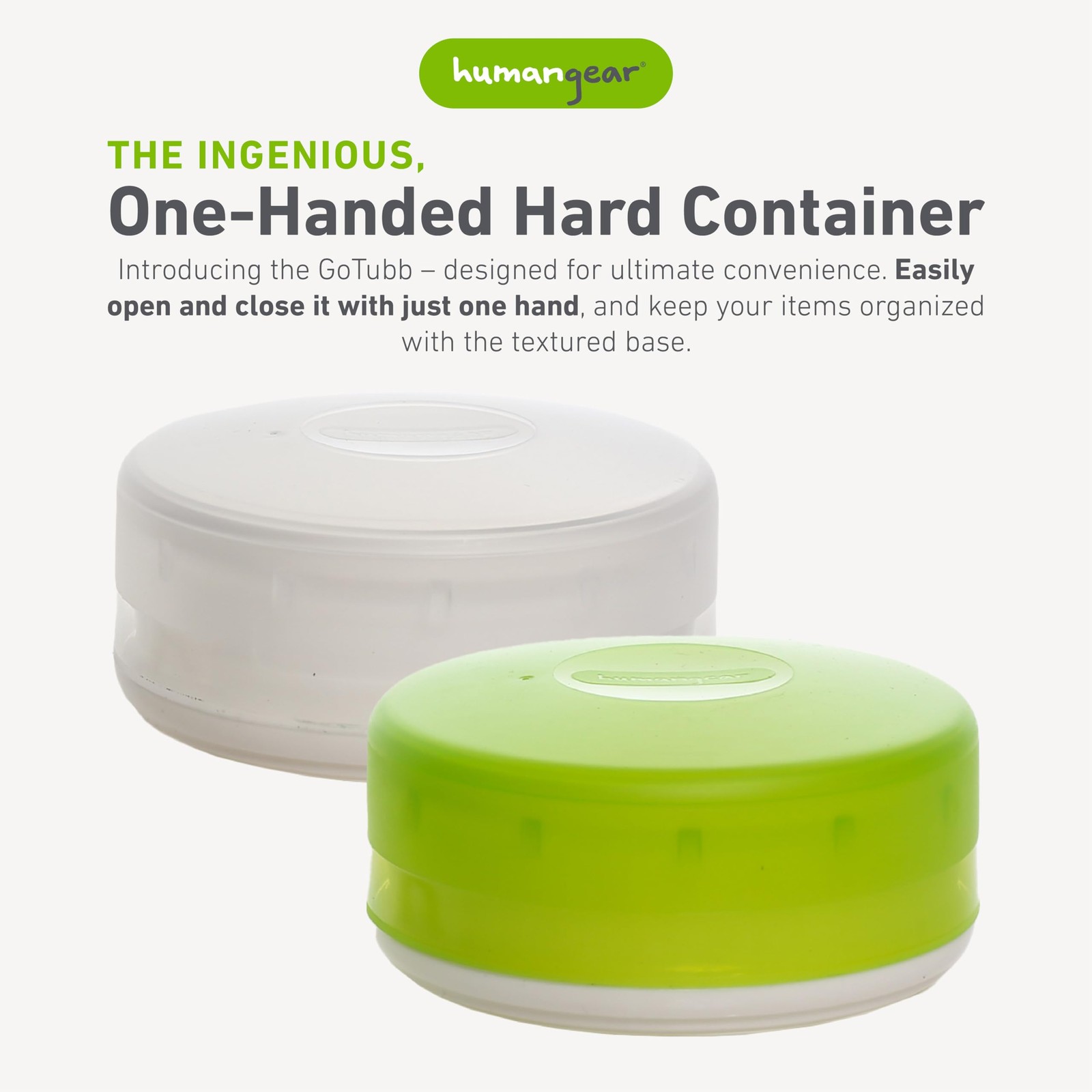 humangear GoTubb 2 Pack Clear Green Food Storage Containers Easy Open 80 Char…