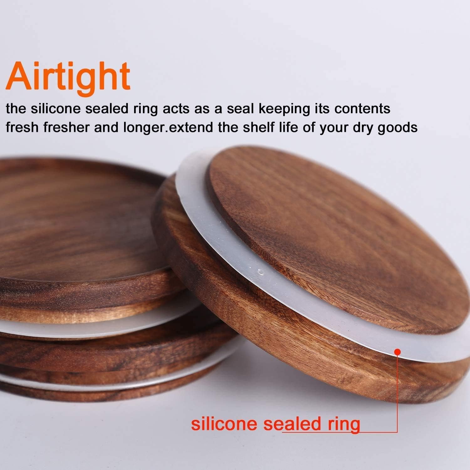 Sealed Glass Food Storage Containers with Airtight Wood Lids and Scoops for
