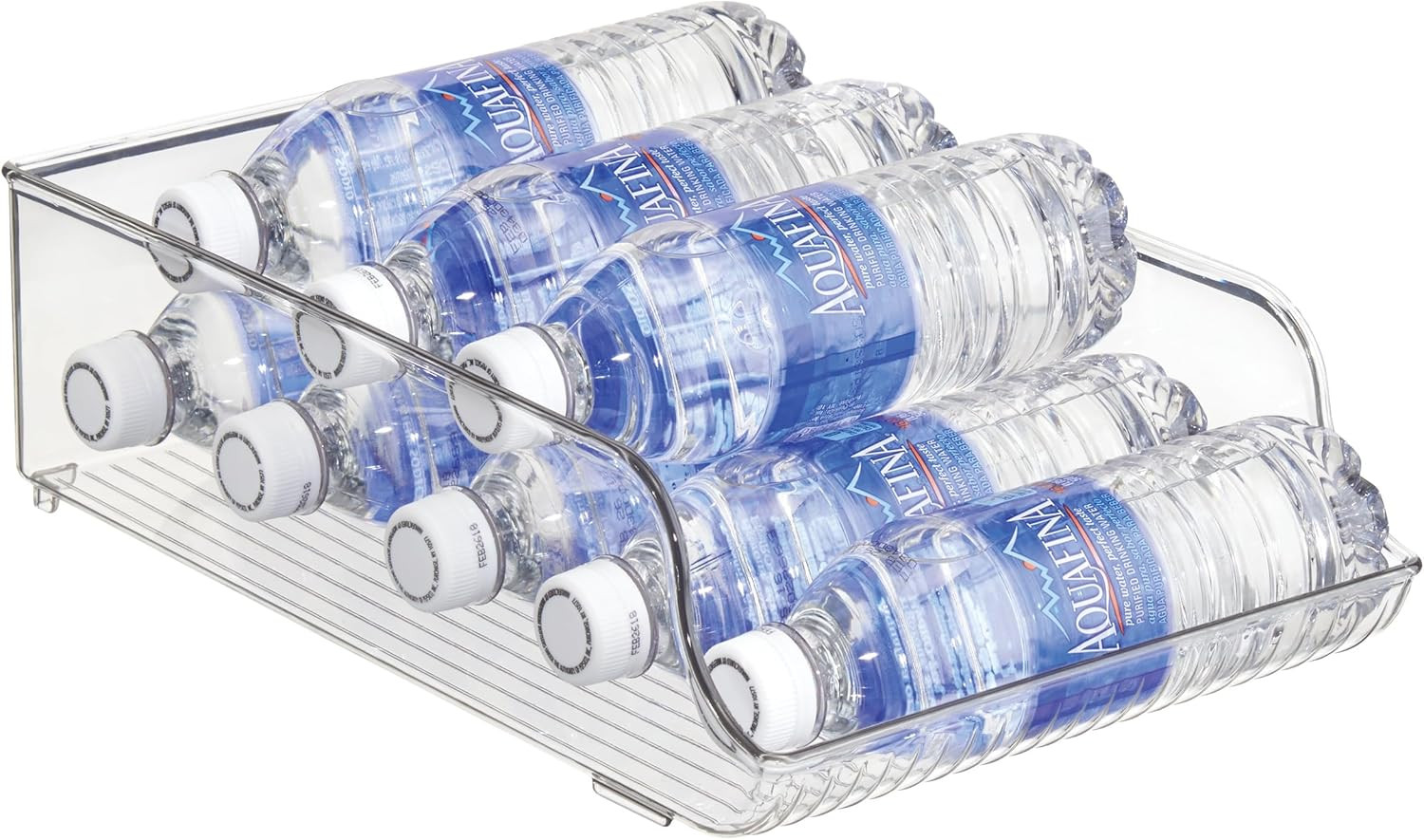 Water Bottle Organizer for Fridge or Pantry – Clear – Made in USA