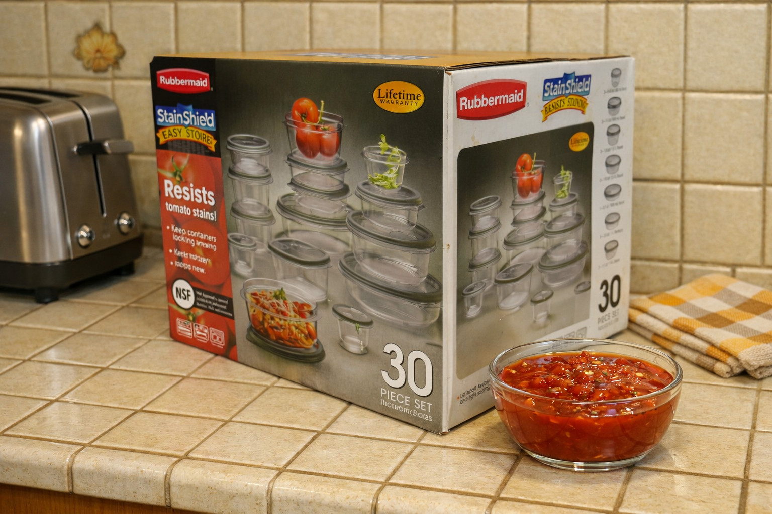 Vintage Rubbermaid StainShield 30-Piece Food Storage Containers 2004 Sealed Box