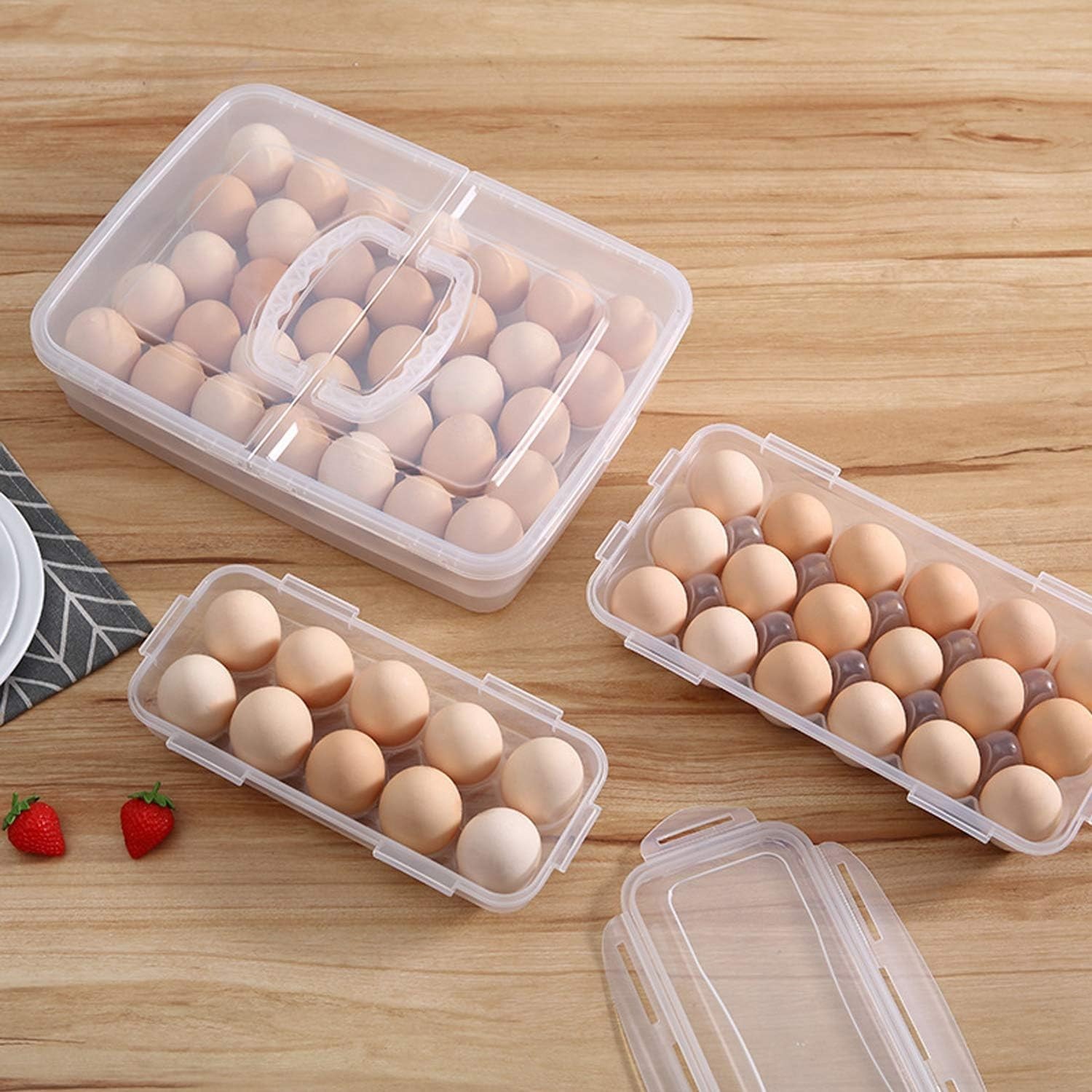 2 Pack Reversible Egg Holders, Plastic, Fits 36 Eggs, Refrigerator Safe