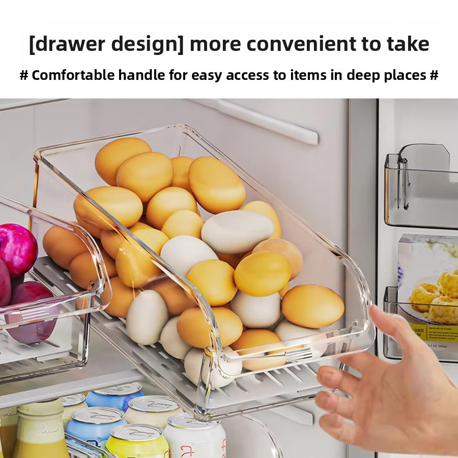 Clear Fridge Storage Bins Organizer Refrigerator Pantry Freezer Food Containers