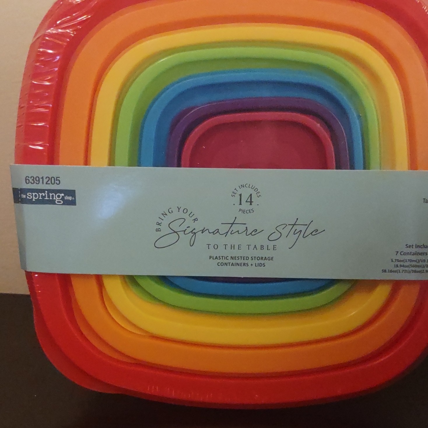 The Spring Shop 14 Piece Multicolor Plastic Storage Container Set Stackable