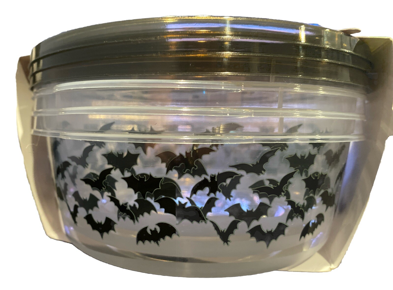 Core Kitchen Round Storage Containers 6pc Halloween Bats New