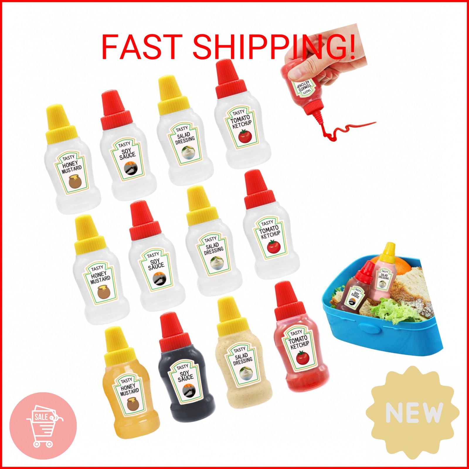 Xuyyicao 12 Pcs Mini Ketchup Bottles,25ml Condiment Squeeze Bottles,Plastic Sauc