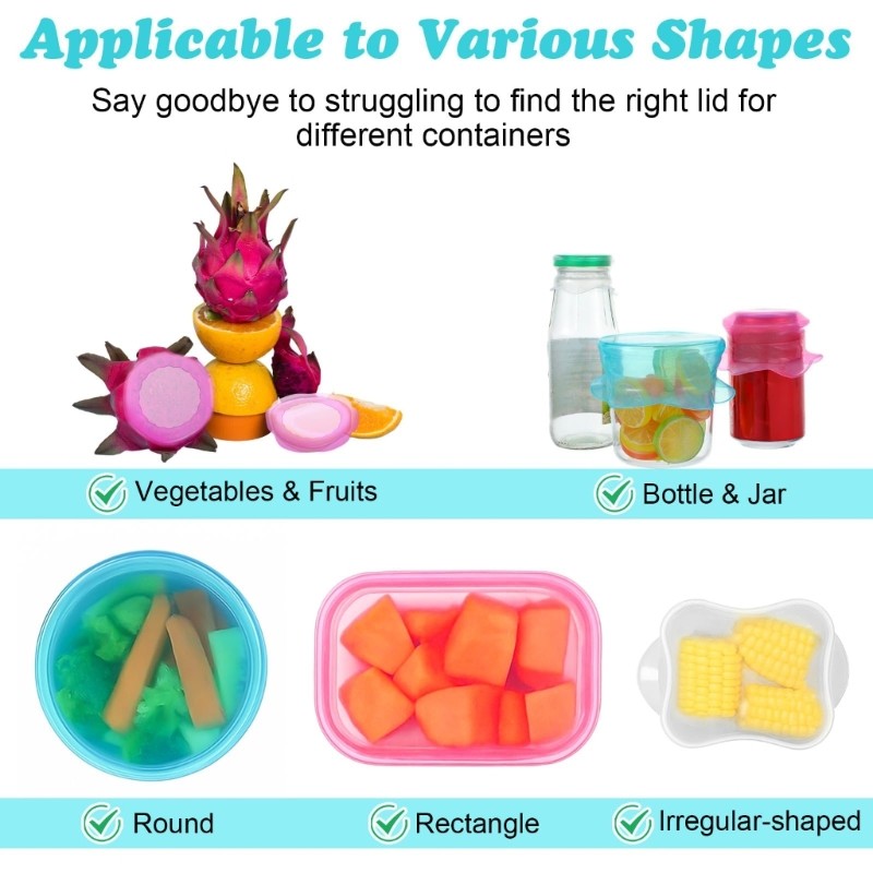 Silicone Lids Reusable Elastic Covers Microwave Airtights Seal