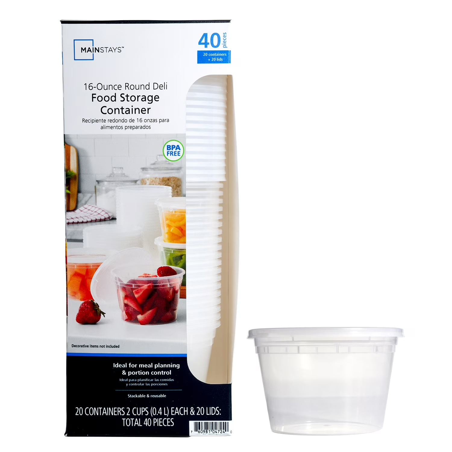 Plastic Deli Container Reusable Food Storage Meal Prep 20 Pieces 16oz.