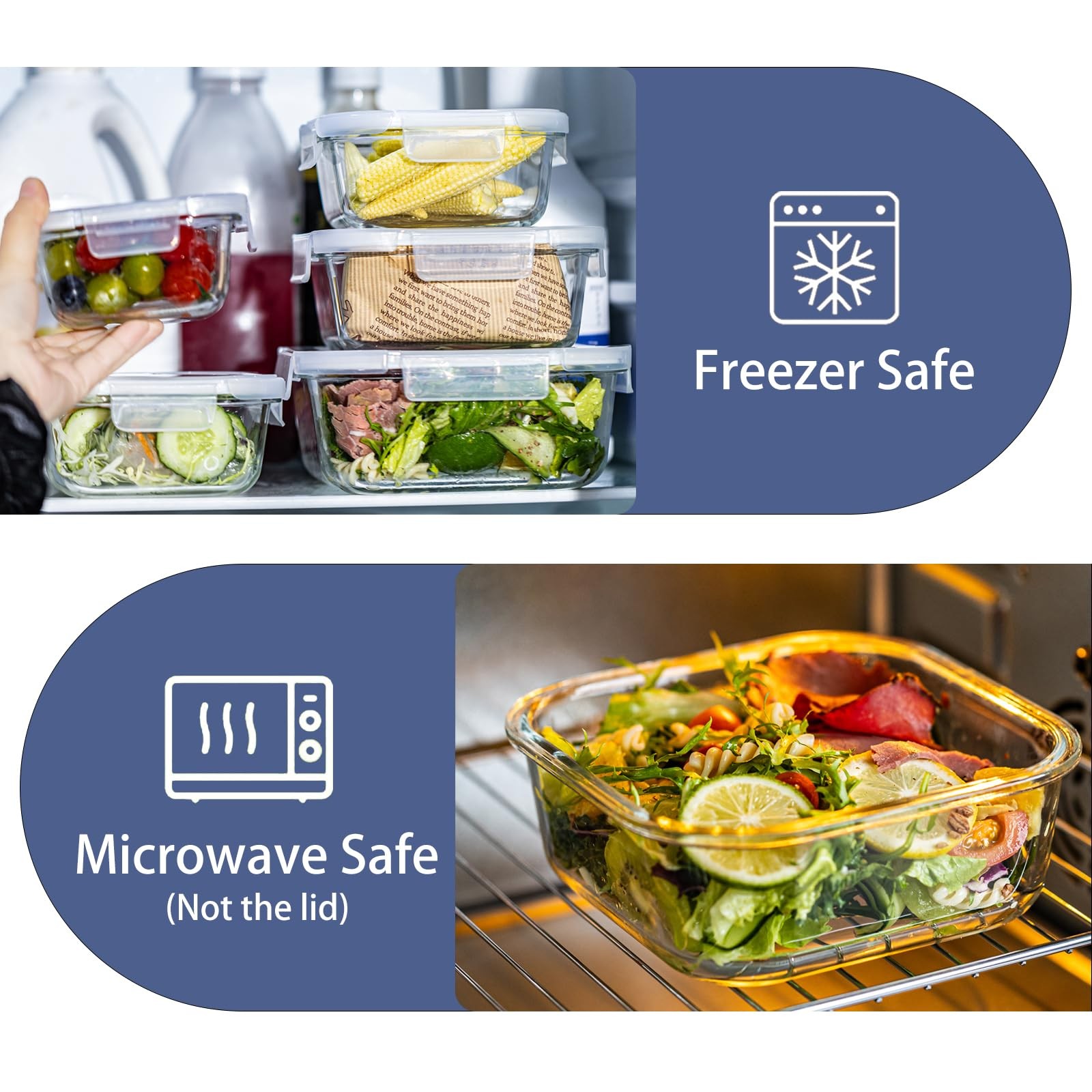 Airtight Glass Food Storage Containers with Lids (4-Piece Set) – Leakproof BP…