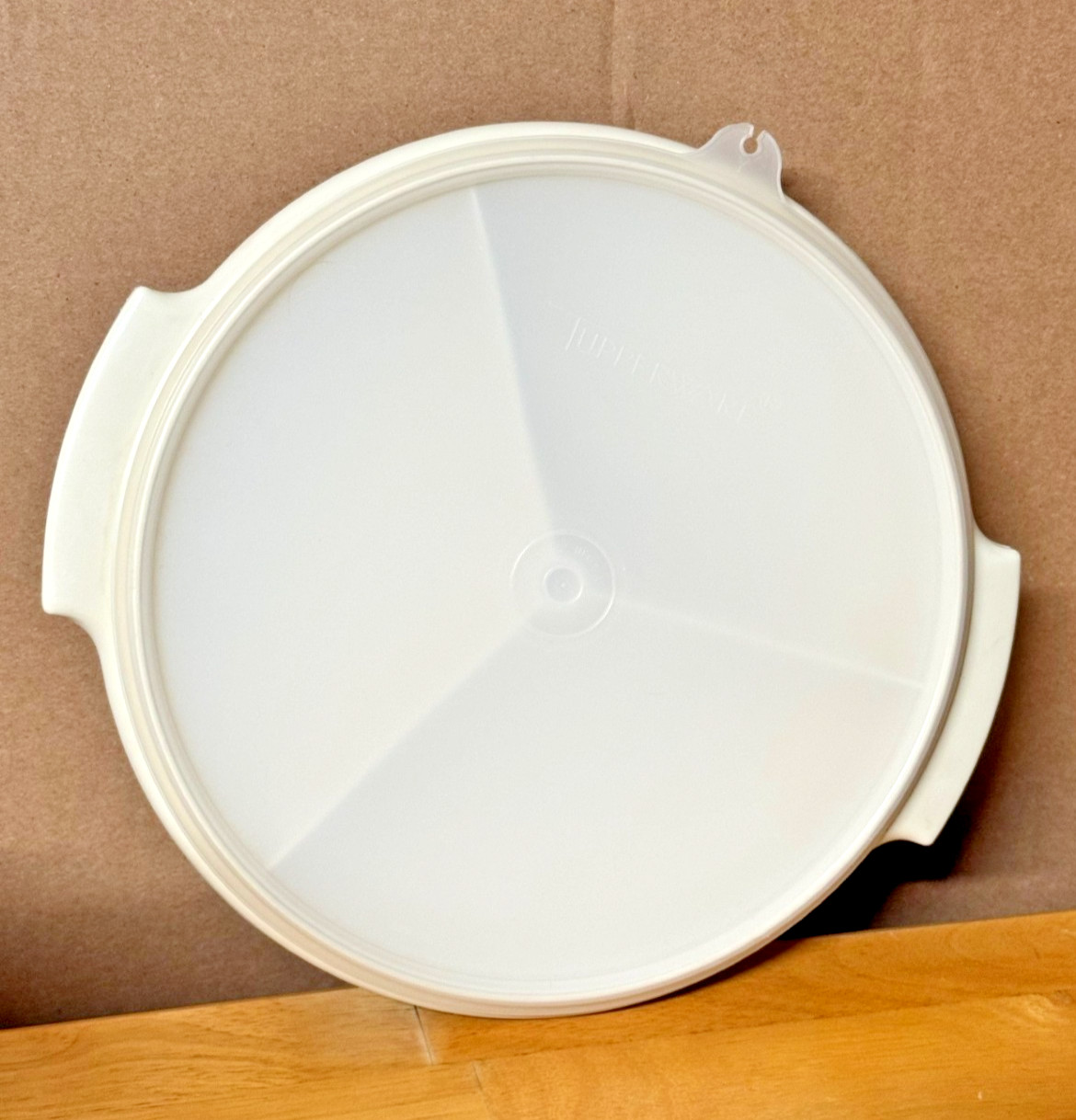 Vintage Tupperware Suzette Divided Party Relish Condiment Tray 608-17 Almond 3pc