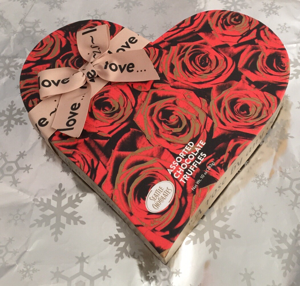 ❤️ Seattle Chocolate EMPTY heart Valentine candy box A Rose Is Sweet