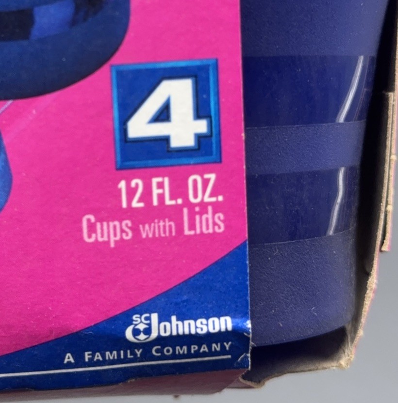 Ziploc TableTops Cups w/ Spill-Proof Lids Set 4 NEW Vintage 12 oz Discontinued