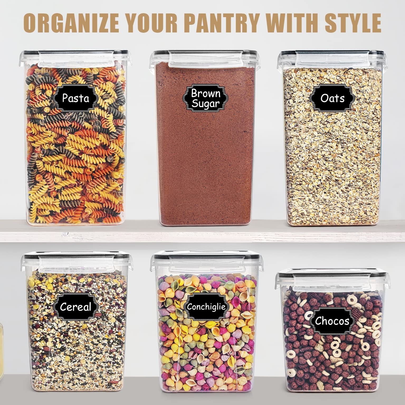 Extra Large Tall Airtight Food Storage Containers 6.5L/ 5.9QT, Plastic BPA Fr…