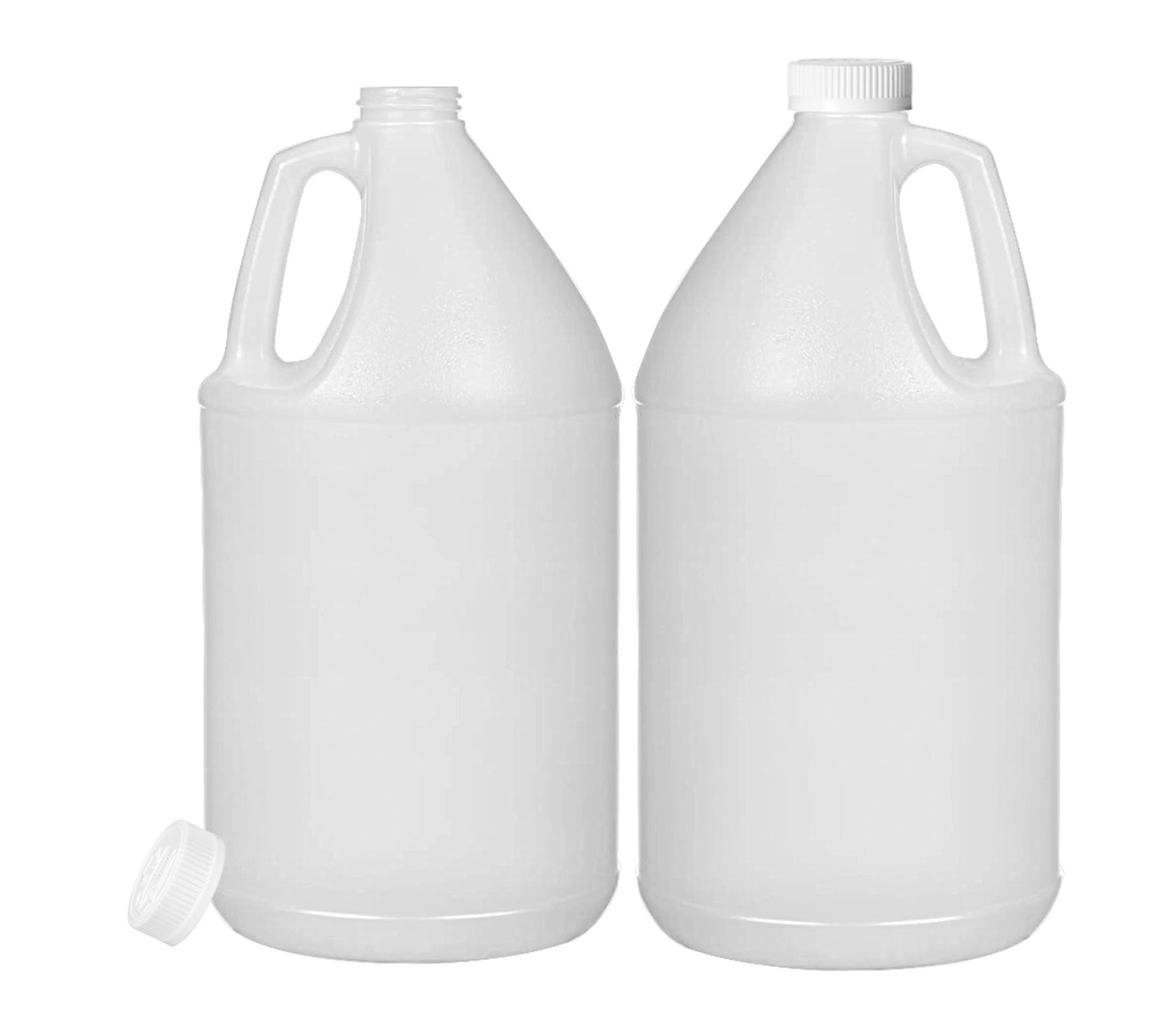 ljdeals 2 Pack 1 Gallon Reusable Plastic Jugs, Ergonomic Handle with Natural