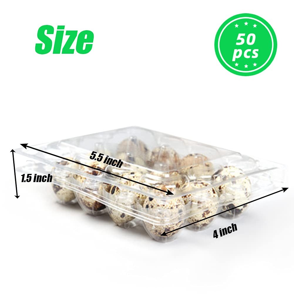 50 Pcs Quail Egg Cartons,12 Grids Small Egg Storage Holders,Quail Eggs Bulk Cart