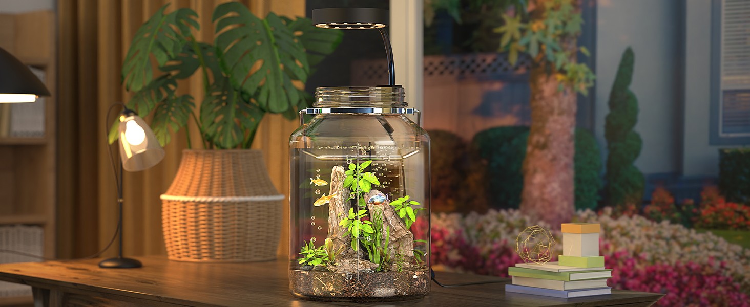 5 Gallon Air Tight Glass Storage Jars, 6.4inch Wide Mouth Canister with