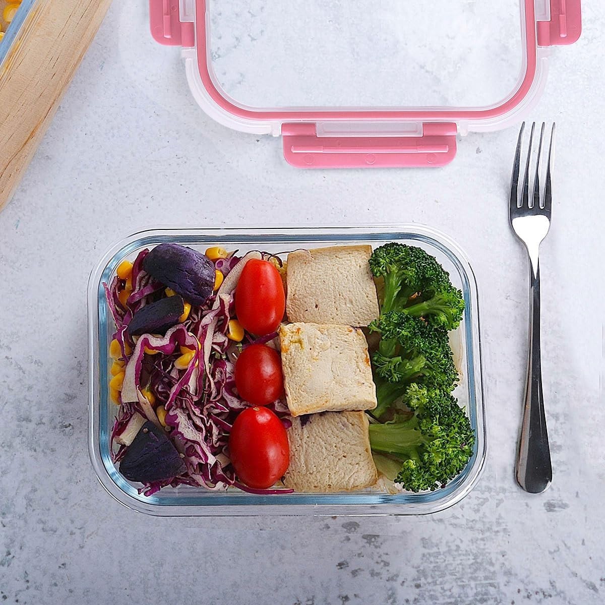 M MCIRCO [10-Pack Meal Prep Containers with Snap Locking Lids, Glass Airtight