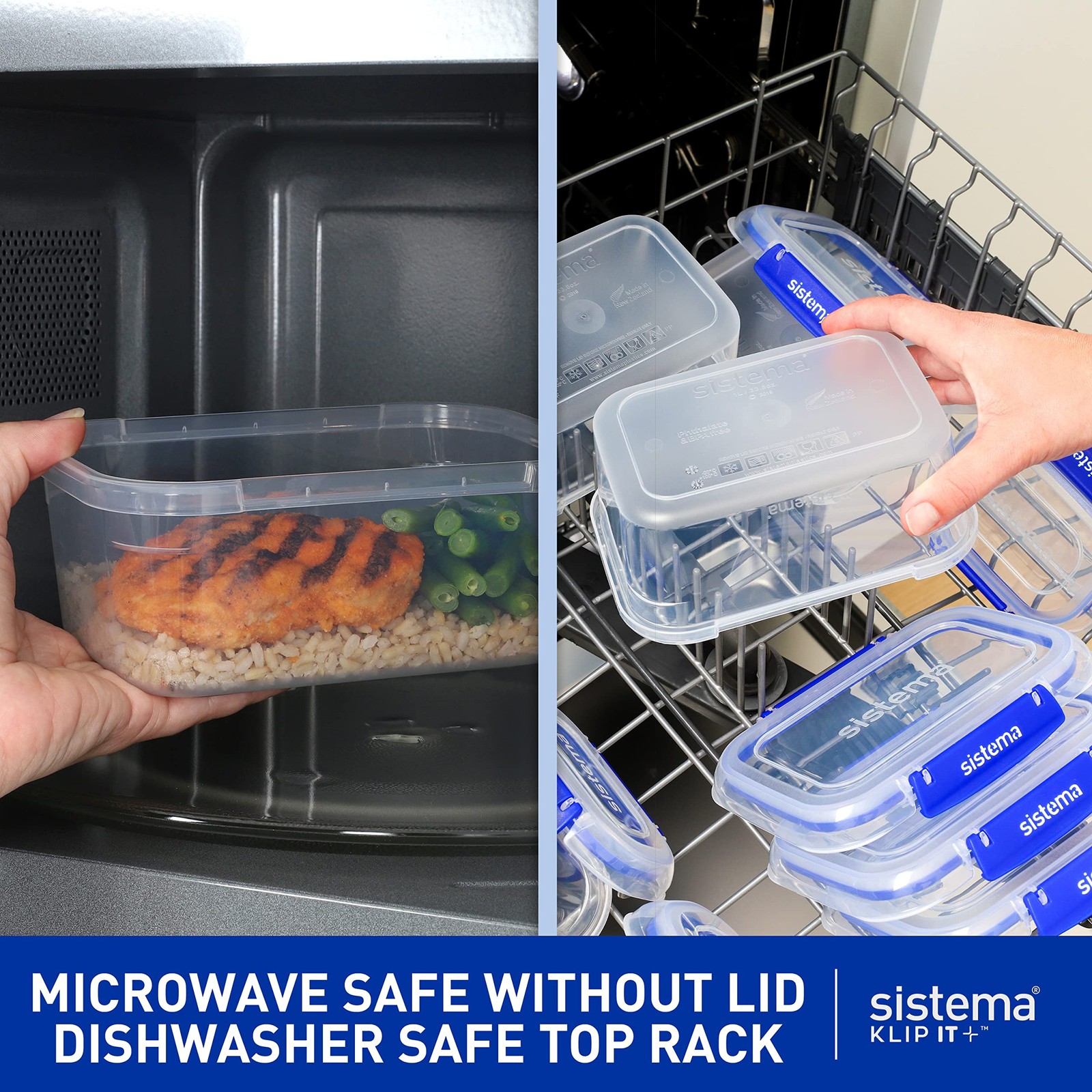 Sistema KLIP IT+ Large 7.5L Rectangle Food Storage Container, Stackable & Air…