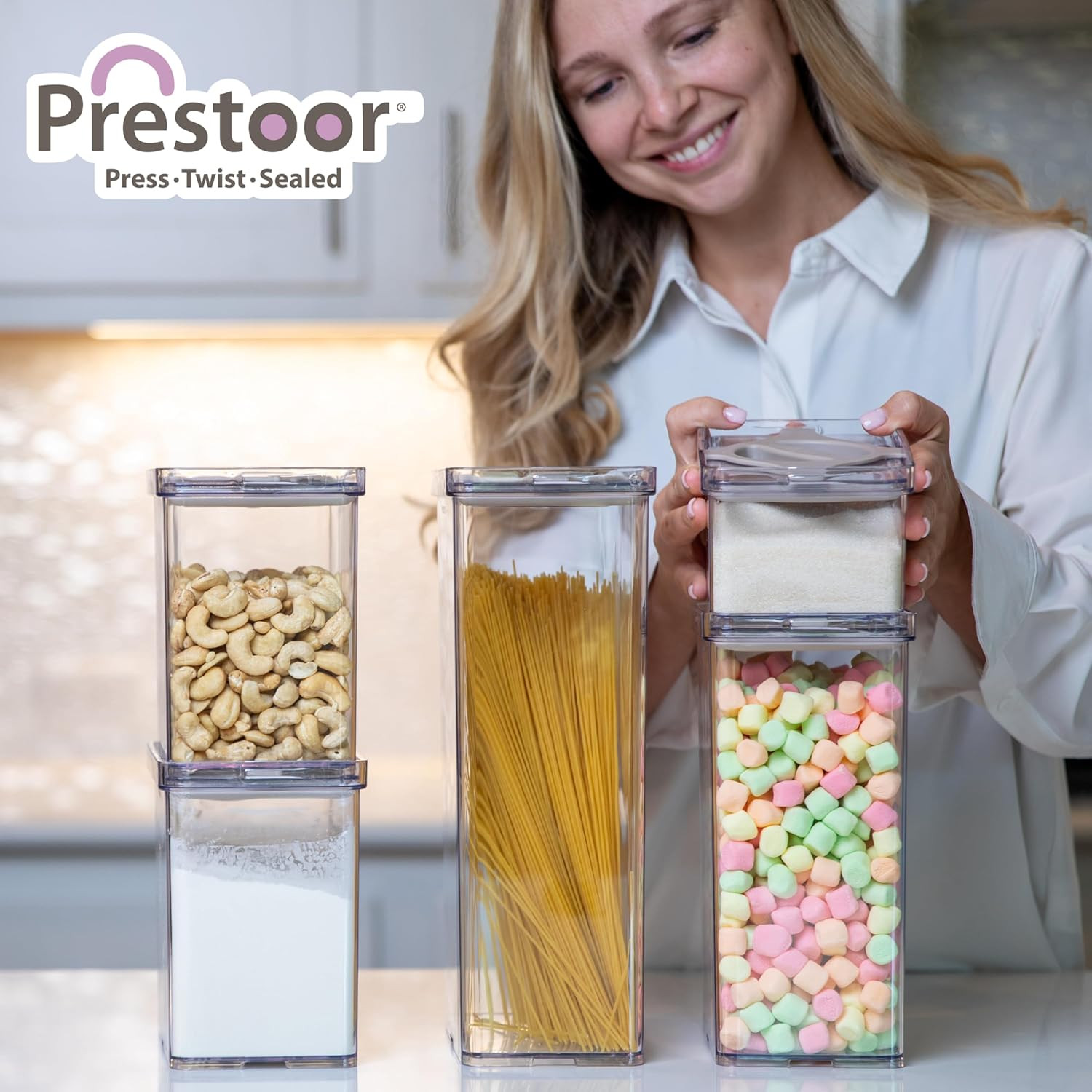 Airtight 4-Pack Pantry Containers with Twist-Lock Lids for Food Storage