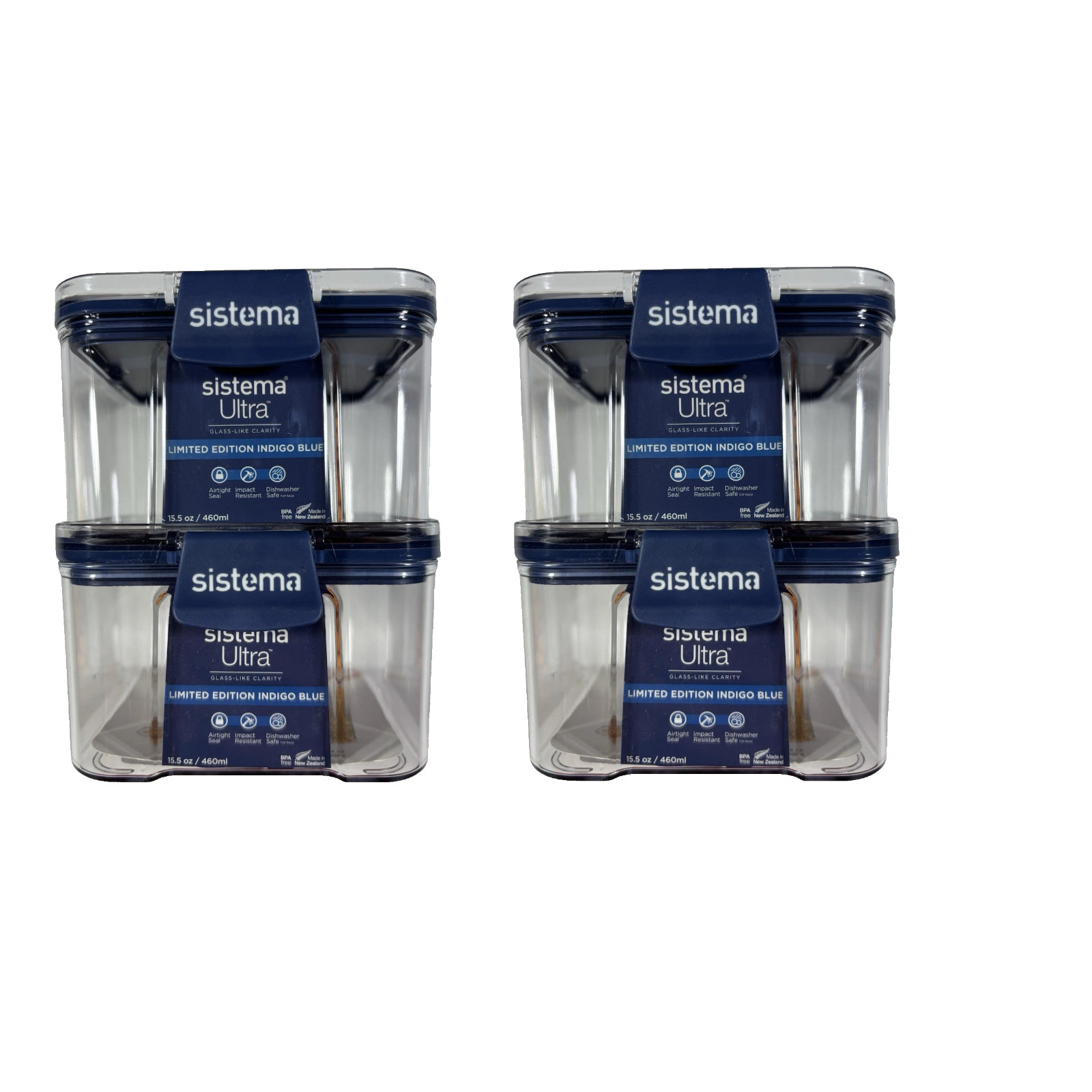 4 x Sistema Ultra Limited edition Indigo Blue Food storage containers 460ML