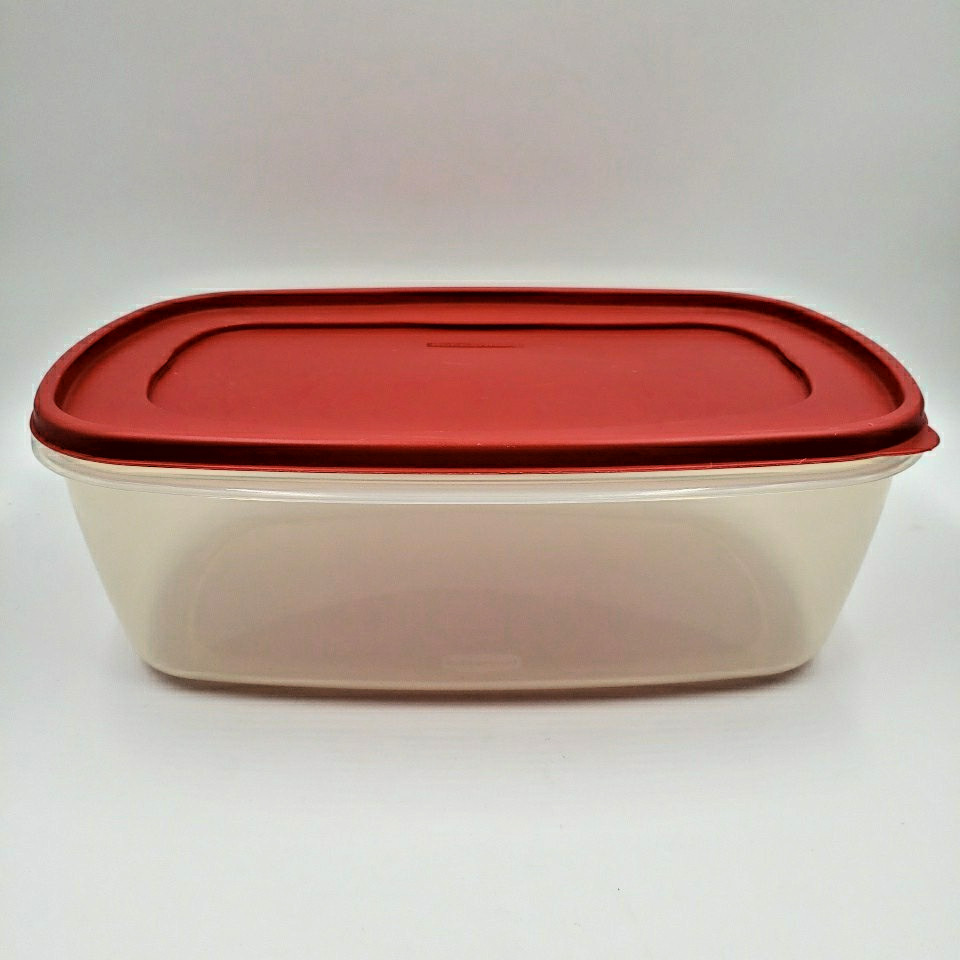 Vintage Rubbermaid X-LARGE Food Storage Container 40 Cups! Rectangle Red Lid