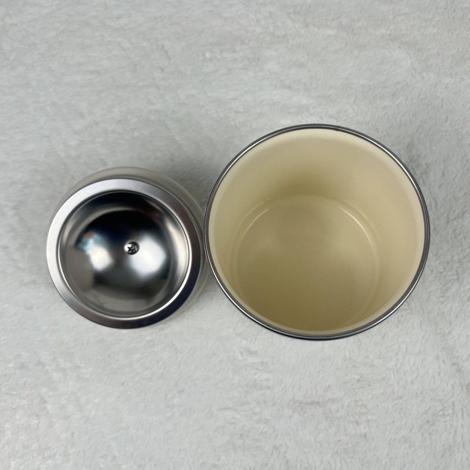Ayesha Curry Bacon Grease Can Enamel on Steel Container Lid French Vanilla 4×4