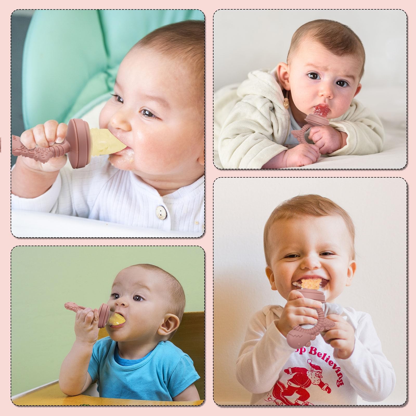 Baby Breastmilk Popsicle Molds & Fruit Feeder Pacifier, Silicone Baby Food Fr…