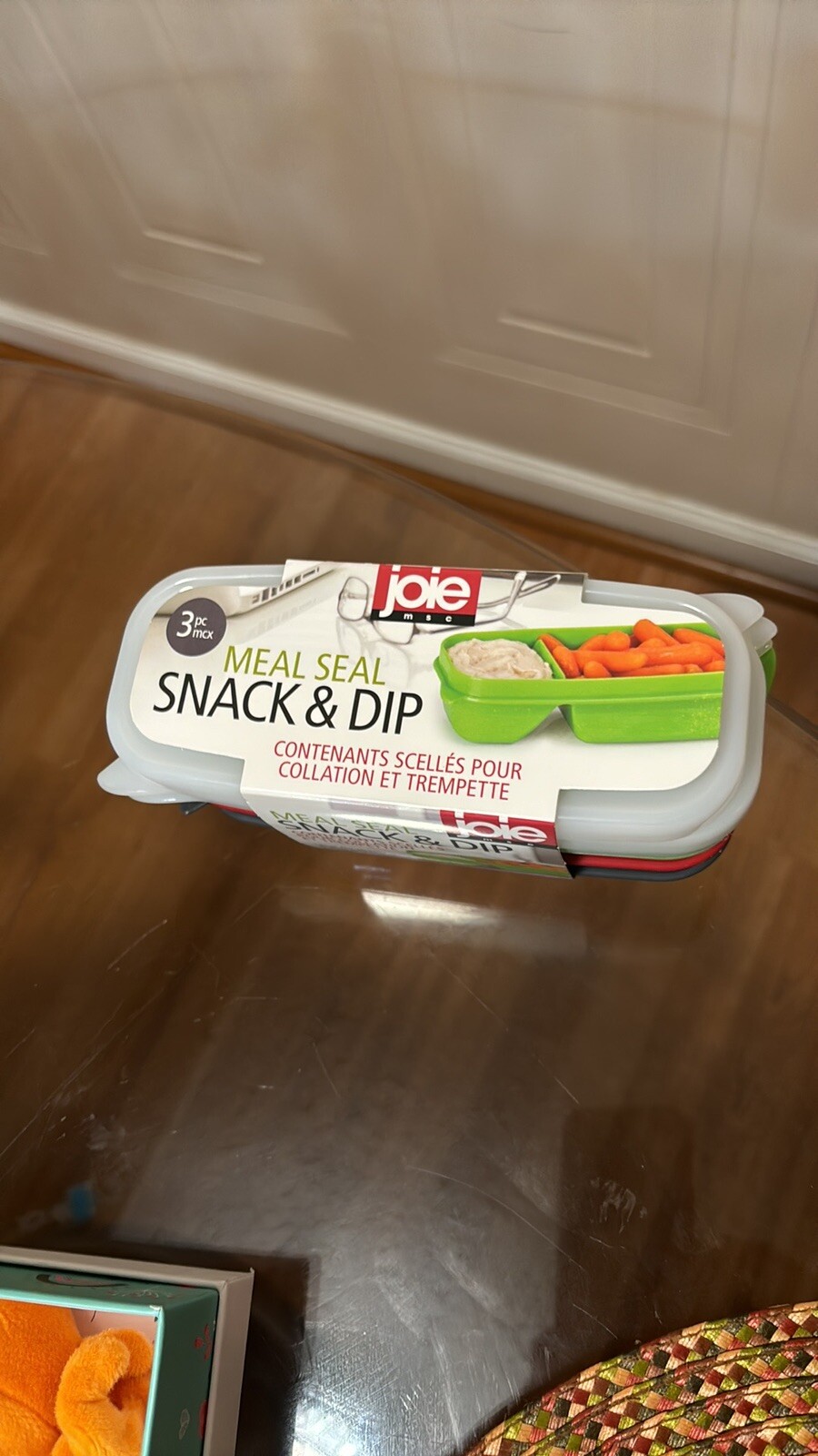Joie Meal Prep Snack Container, Set of 3 (Green/ Red/ Grey) – 17.3×6.2×4.6cm