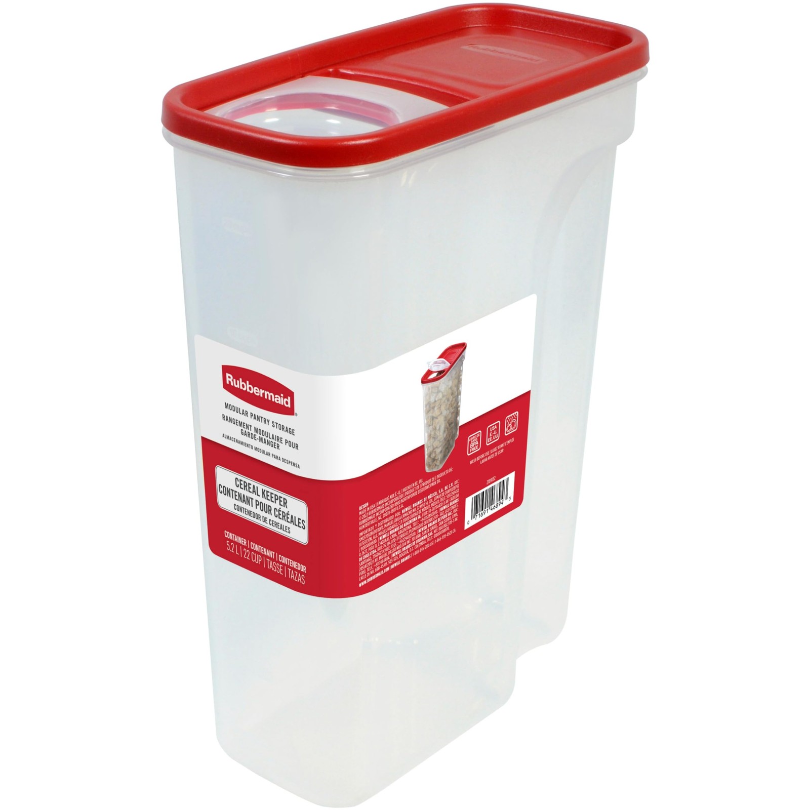 Rubbermaid Modular Cereal Keeper, Large 22-Cup, Red