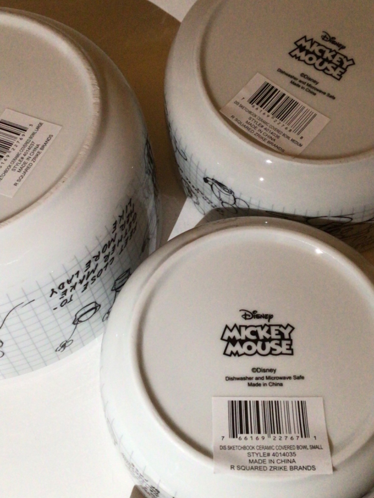 Disney Mickey & Minnie Mouse Pluto Serving Bowl Food Storage Container With Lids