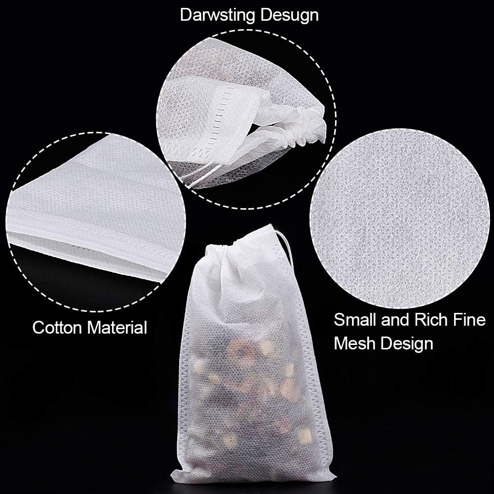 Fenshine 100Pcs Large Tea Bag – 4″ x 6″ 100pcs Non-Woven Fabrics, White