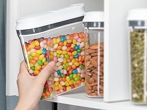 Airtight Cereal Dispenser Set, Storage Containers for Dry Goods, Nuts, Beans,